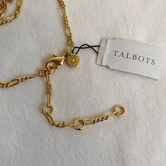 Talbots Opera Necklace Gold Tone Chain Links With Pearl Tassel Pendant - Picture 7 of 9